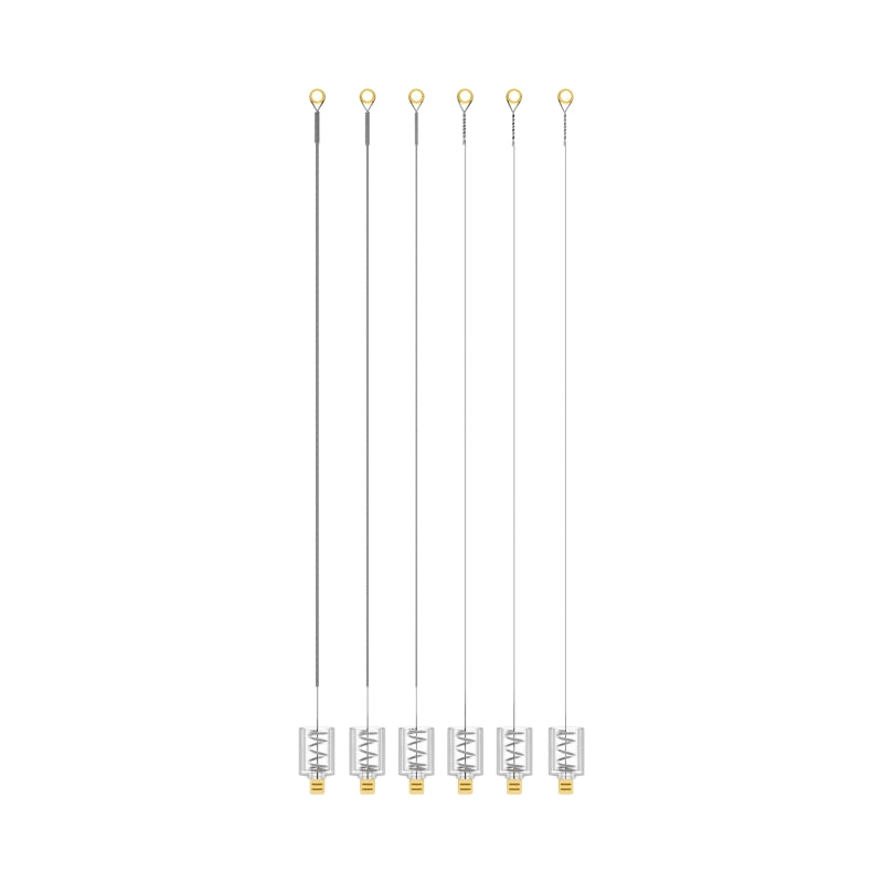 Aeroband Steel Guitar Strings - Full Set of 6 with gold loops and brass-tipped ball ends.